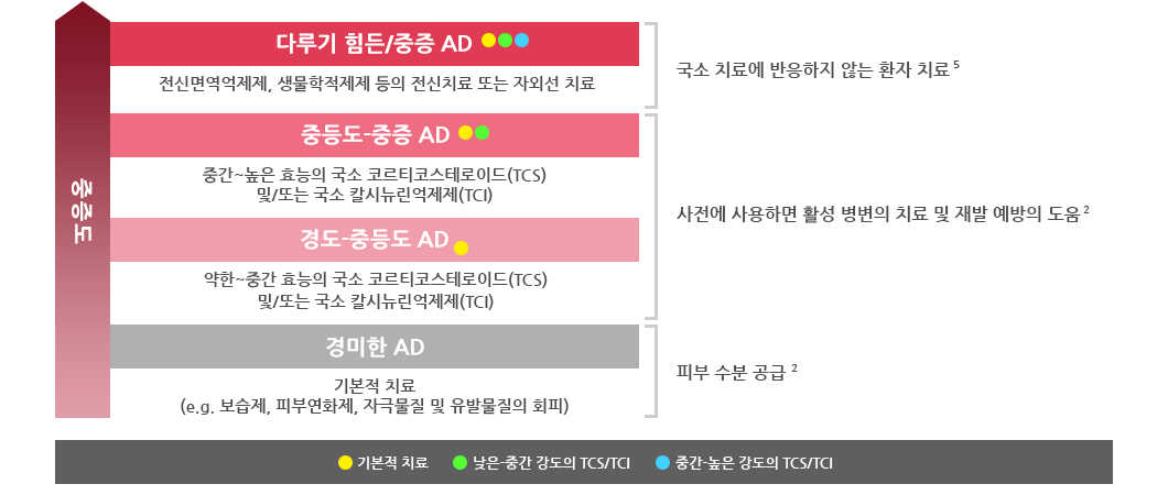 중증도에 따른 치료 권고사항